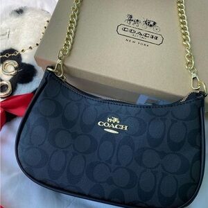 Coach Black and Gold Shoulder Bag